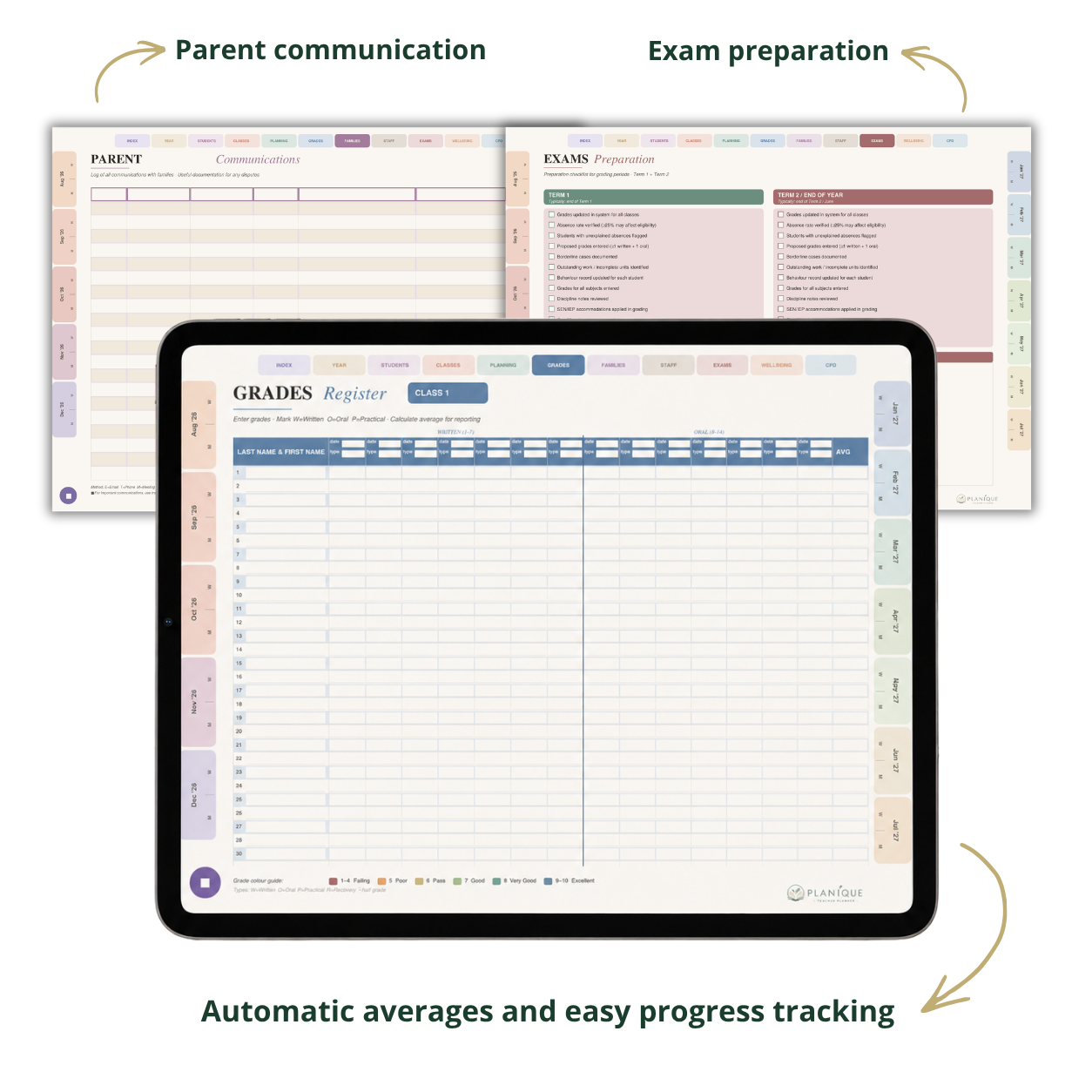Planique | Teacher Markbook & Planner — Digital Grade Tracker for Teachers